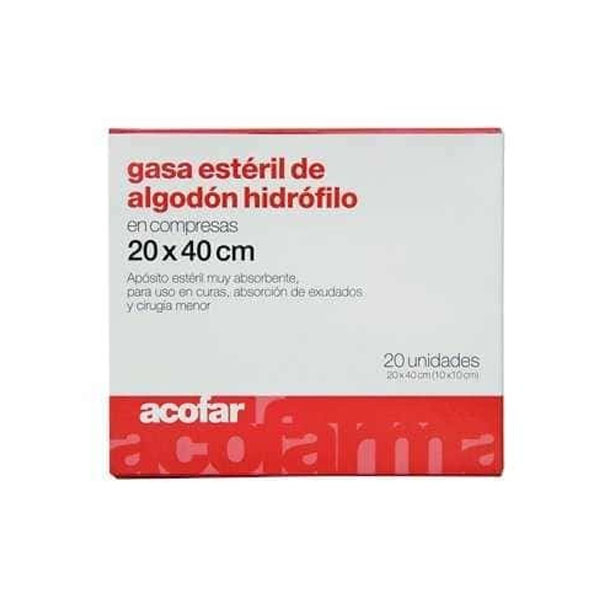 GASA ESTERIL ALGODON HIDROFILO COMPRESAS 20 X 40 20 U
