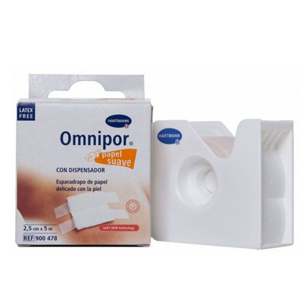ESPARADRAPO HIPOALERGICO DE PAPEL 5 M X 2,5 CM CON DISPENSADOR