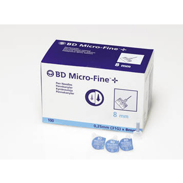 AGUJA PARA PLUMAS ESTERIL 31 G (0.25 MM X 8 MM) 100 U/CAJA