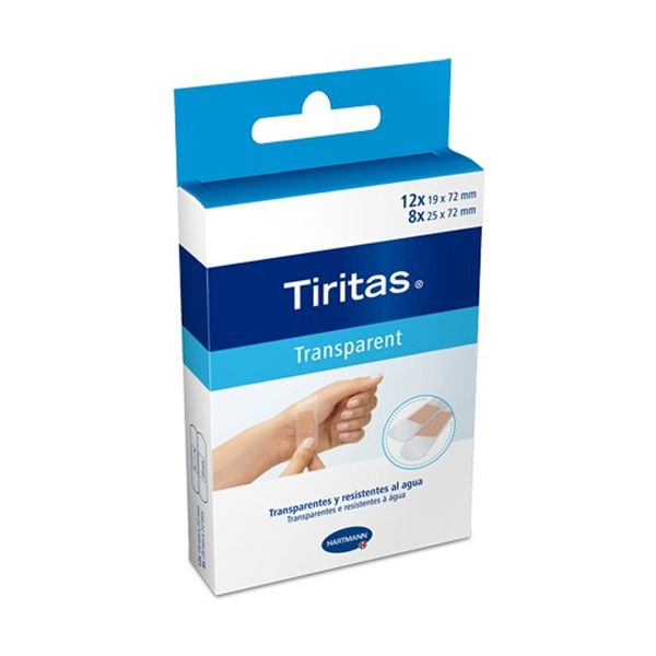 TIRITAS APOSITO ADHESIVO TRANSPARENTE 2 TAMAÑOS 20 TIRITAS