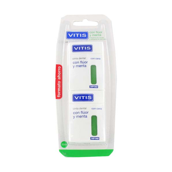 VITIS SEDA DENTAL CON FLUOR Y MENTA 50 M 2 U