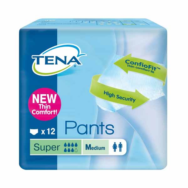 ABSORB INC ORINA LIGERA TENA PANTS SUPER T - MED 12 U