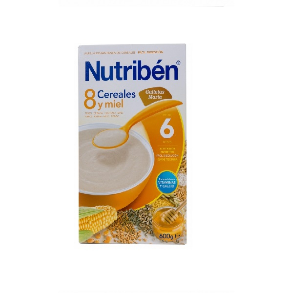 NUTRIBEN 8 CEREALES Y MIEL GALLETAS MARIA 600 G